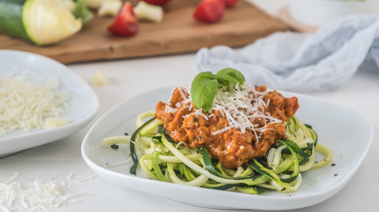 Zucchini noodles, or Zoodles. 