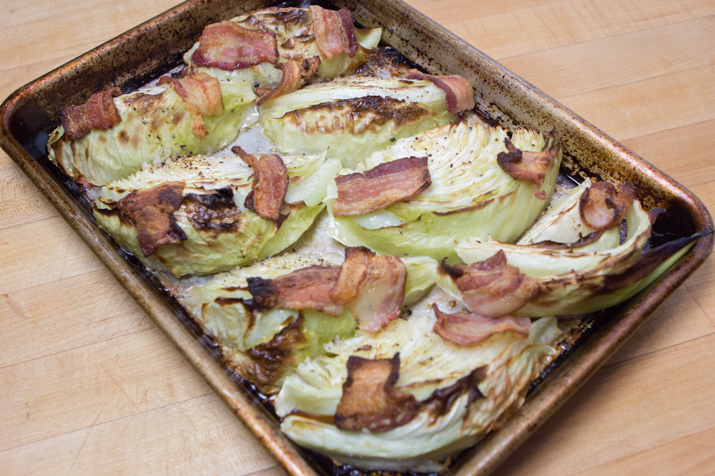 Easy Caramelized Green Cabbage And Bacon